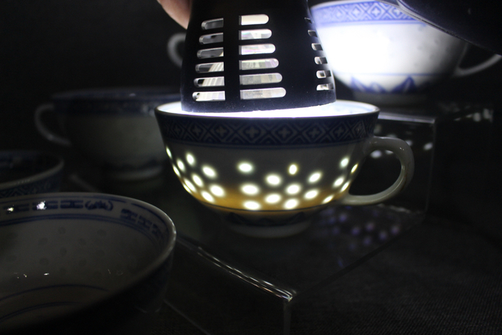 古玩陶瓷70年代精品玲瓏瓷青花杯一組六件拍賣，當前價格2999元