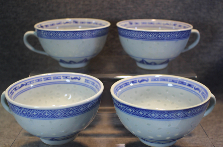 古玩陶瓷70年代精品玲瓏瓷青花杯一組六件拍賣，當前價格2999元