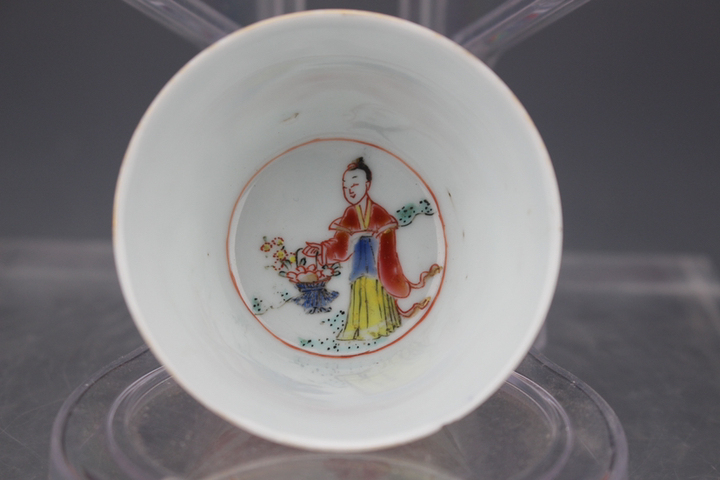 古玩陶瓷清雍正精品粉彩仕女茶杯一套拍賣，當前價格6666元