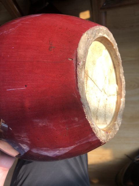 古玩陶瓷清中期窯變紅釉罐拍賣，當前價格3999元