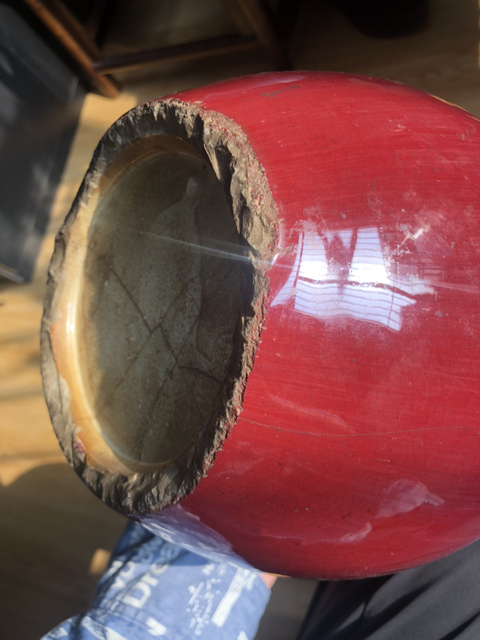 古玩陶瓷清中期窯變紅釉罐拍賣，當前價格3999元