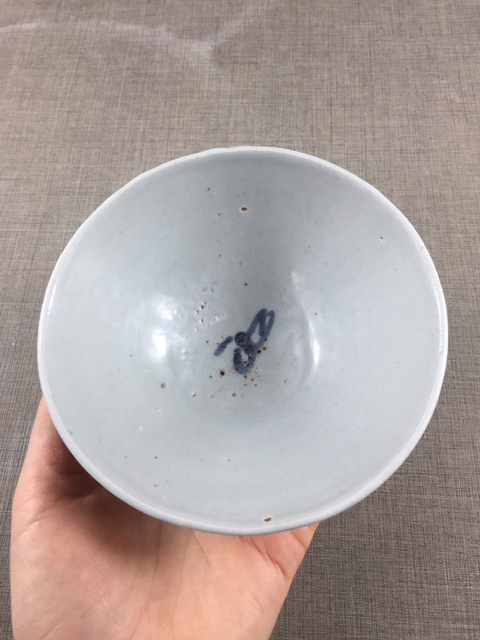 古玩陶瓷明晚期青花斗笠碗拍賣(mài)，當(dāng)前價(jià)格1680元