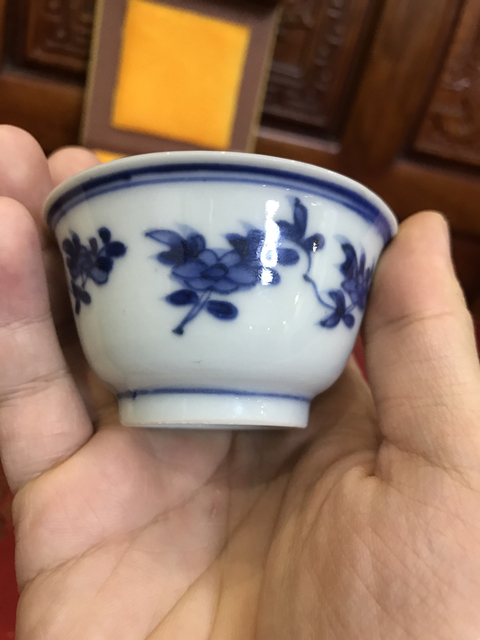 古玩陶瓷清康熙精品“花卉三多”主人杯拍賣，當前價格999元