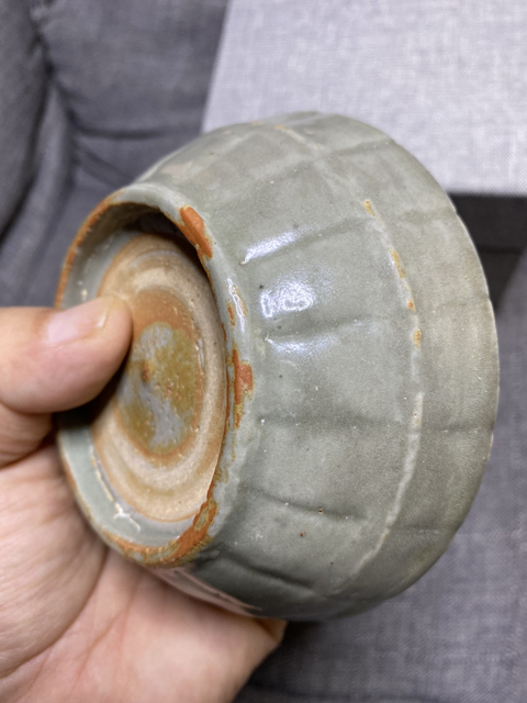 古玩陶瓷元末龍泉窯青釉蔗段洗拍賣，當前價格11800元