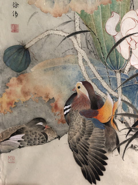 古玩字畫徐偉老師精品花鳥圖(已裝框)拍賣,當前價格780元