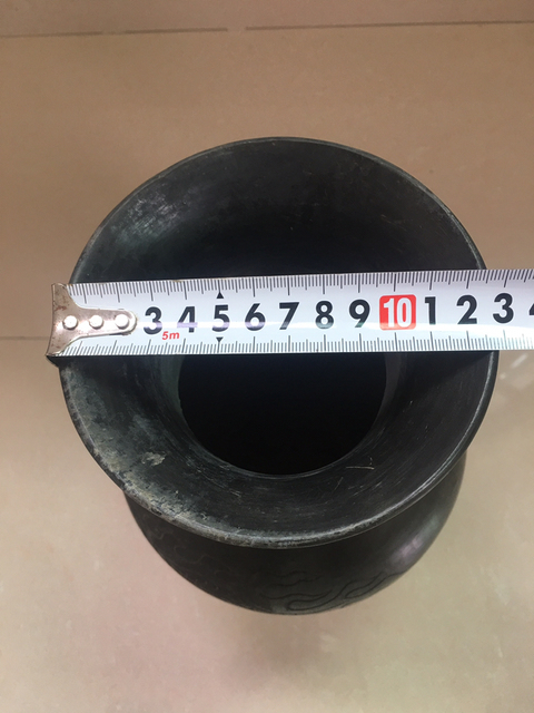 古玩陶瓷（已保真）民國精品黑陶刻龍紋大瓶拍賣，當前價格1888元