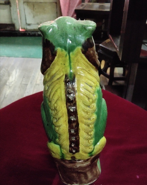 古玩陶瓷素三彩獅子塑像拍賣，當前價格5800元