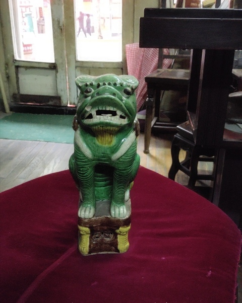 古玩陶瓷素三彩獅子塑像拍賣，當前價格5800元