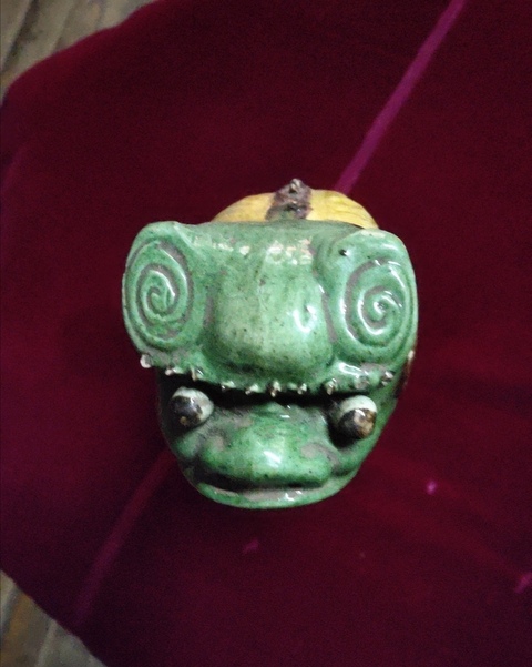 古玩陶瓷素三彩獅子塑像拍賣，當前價格5800元