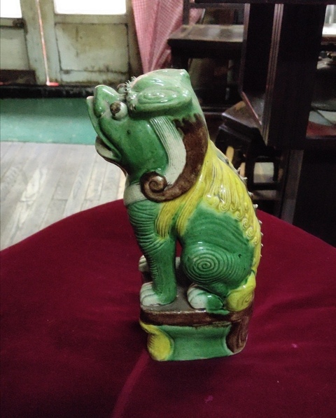 古玩陶瓷素三彩獅子塑像拍賣，當前價格5800元