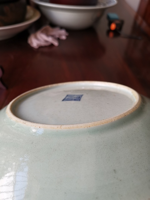 古玩陶瓷清代，豆青釉盤(pán)，一對(duì)拍賣(mài)，當(dāng)前價(jià)格1666元