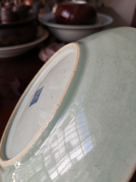 古玩陶瓷清代，豆青釉盤(pán)，一對(duì)拍賣(mài)，當(dāng)前價(jià)格1666元