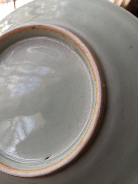 古玩陶瓷清代，豆青釉盤拍賣，當前價格3600元