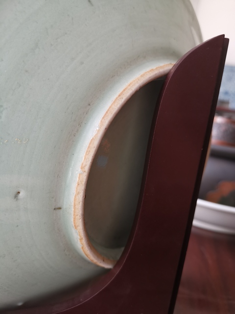 古玩陶瓷清代，豆青釉盤拍賣，當前價格3600元