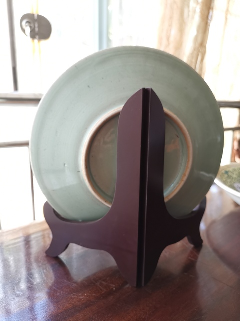 古玩陶瓷清代，豆青釉盤拍賣，當前價格3600元