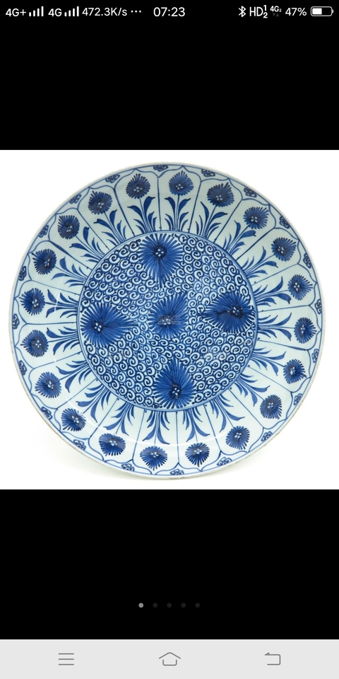 古玩陶瓷青花花卉紋盤身拍賣,當前價格12000元
