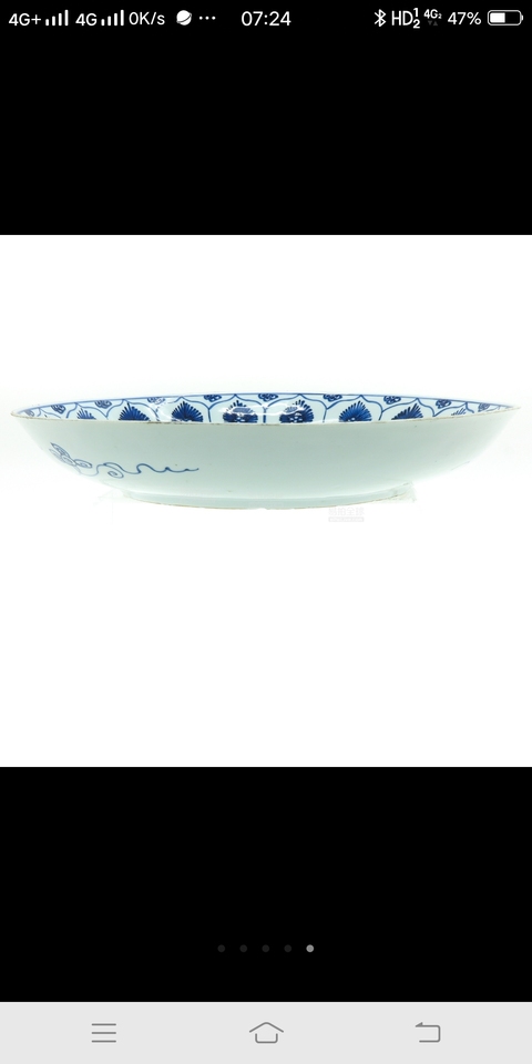 古玩陶瓷青花花卉紋盤身拍賣,當前價格12000元