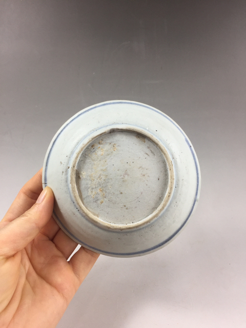 古玩陶瓷明代青花鶴紋盤拍賣,當前價格600元