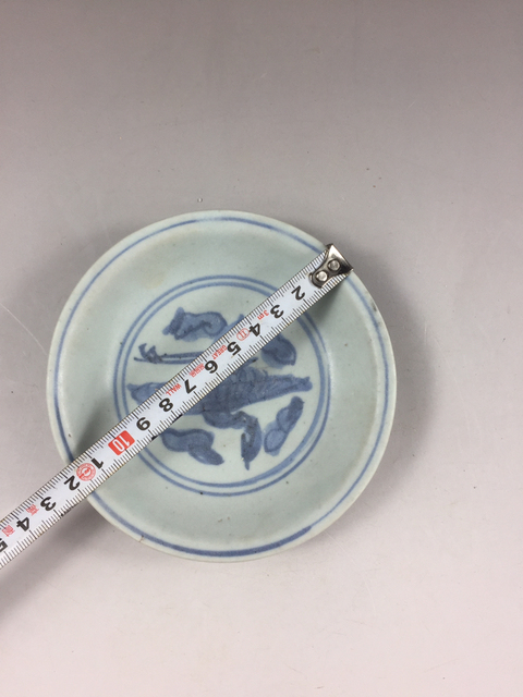 古玩陶瓷明代青花鶴紋盤拍賣,當前價格600元