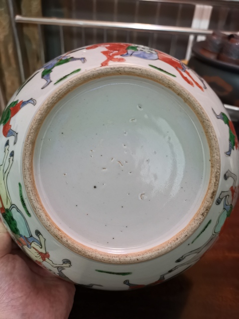 古玩陶瓷清咸豐，五彩刀馬人大碗拍賣，當前價格5555元