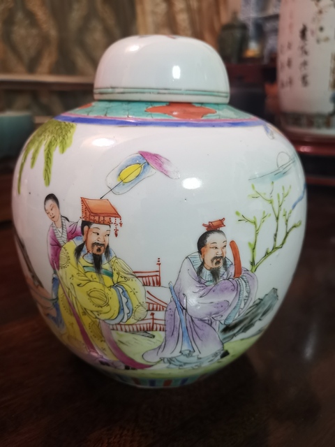 古玩陶瓷人物紋粉彩罐拍賣，當前價格4500元