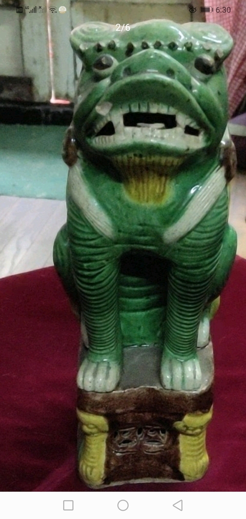 古玩陶瓷素三彩獅子拍賣，當前價格4500元