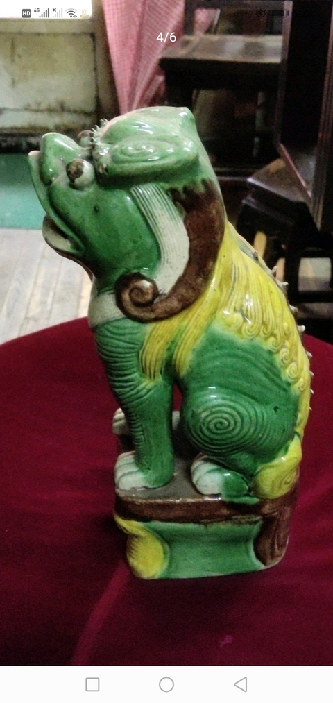 古玩陶瓷素三彩獅子拍賣，當前價格4500元