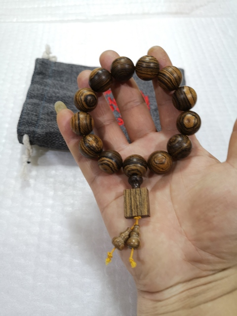 古玩雜項虎皮檀手串拍賣,當前價格260元