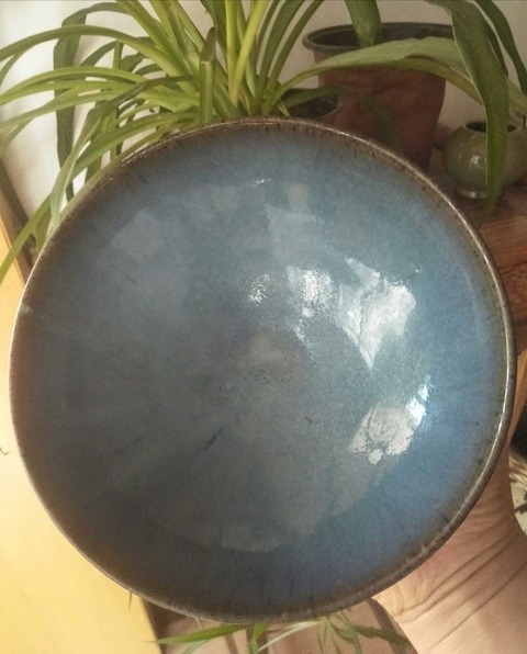 古玩陶瓷金元超大禹州鈞窯正窯口，天藍(lán)色，鈞窯大碗拍賣，當(dāng)前價(jià)格7000元