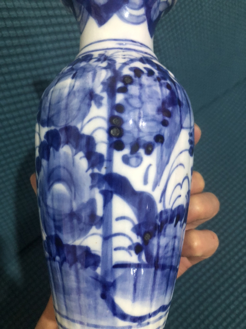 古玩陶瓷青花花卉紋瓜棱瓶拍賣，當前價格980元