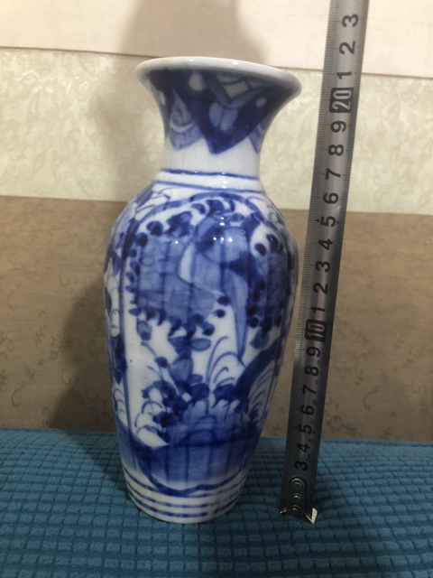 古玩陶瓷青花花卉紋瓜棱瓶拍賣，當前價格980元