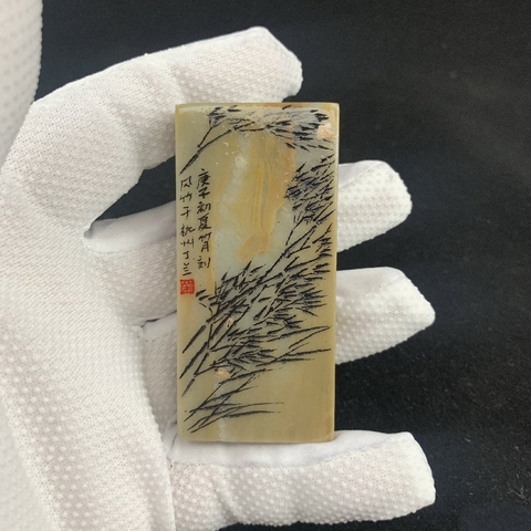 古玩玉器刻花印章兩枚拍賣,當前價格266元