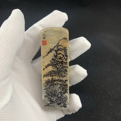 古玩玉器刻花印章兩枚拍賣,當前價格266元
