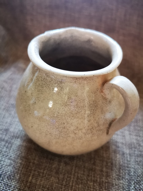 古玩陶瓷少見,白哥釉,花澆拍賣,當前價格999元