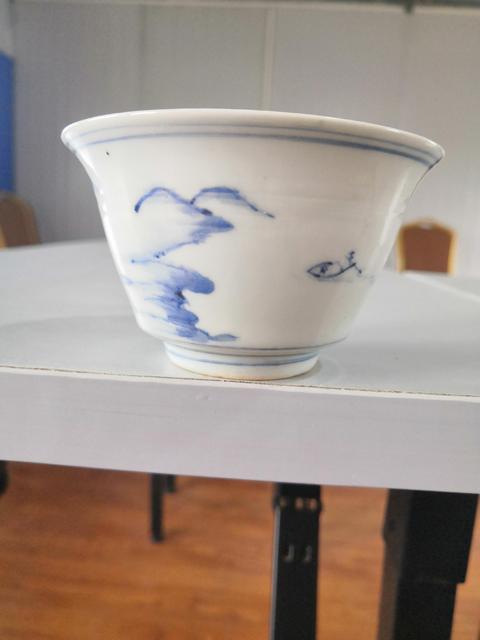 古玩陶瓷“有志”淡描青花山水紋杯拍賣,當前價格1288元