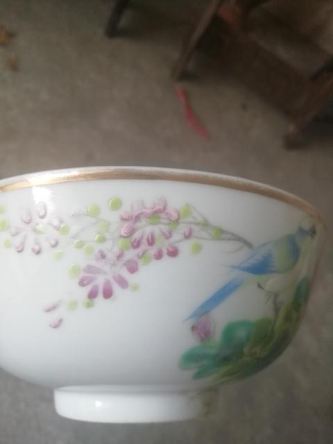 古玩陶瓷淺降彩花鳥紋碗拍賣,當前價格2999元