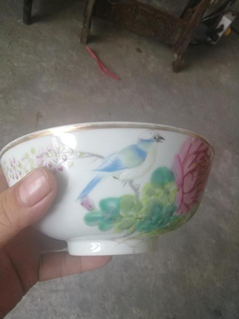 古玩陶瓷淺降彩花鳥紋碗拍賣,當前價格2999元