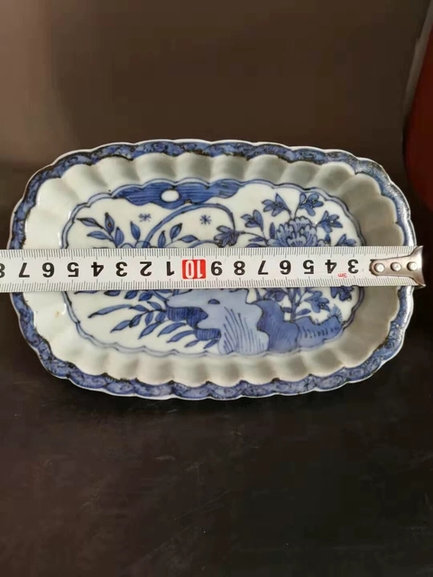 古玩陶瓷清代方形承盤，明青花風格拍賣，當前價格2222元