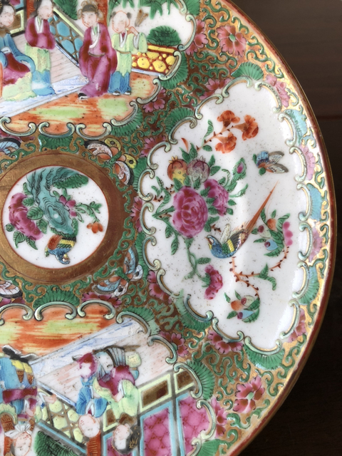 古玩陶瓷清代·廣彩人物盤放漏價起拍拍賣，當前價格398元