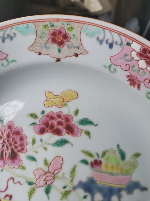 古玩陶瓷粉彩盤拍賣,當前價格3999元