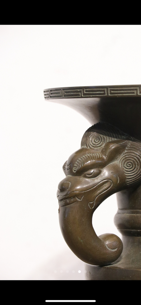 古玩銅器清代銅大花觚拍賣，當前價格6680元