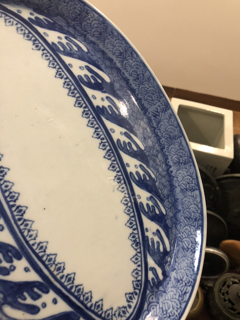 古玩陶瓷青花盤(精品)拍賣,當前價格199元
