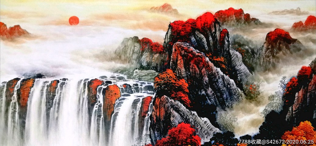 古玩字畫惠興款山水拍賣,當前價格660元