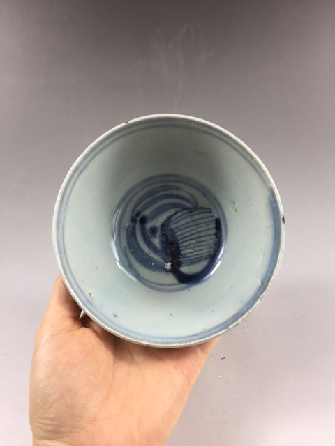 古玩陶瓷明晚期螭龍紋青花碗拍賣，當前價格999元