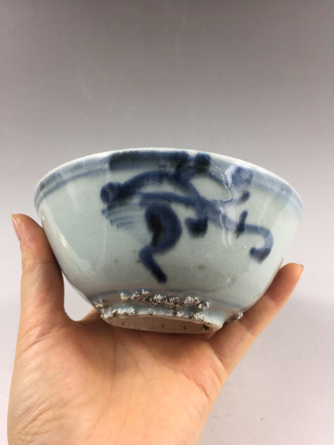 古玩陶瓷明晚期螭龍紋青花碗拍賣，當前價格999元