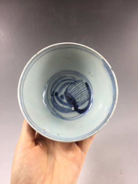 古玩陶瓷明晚期螭龍紋青花碗拍賣，當前價格999元