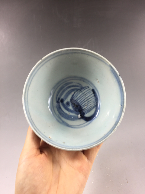 古玩陶瓷明晚期螭龍紋青花碗拍賣，當前價格999元