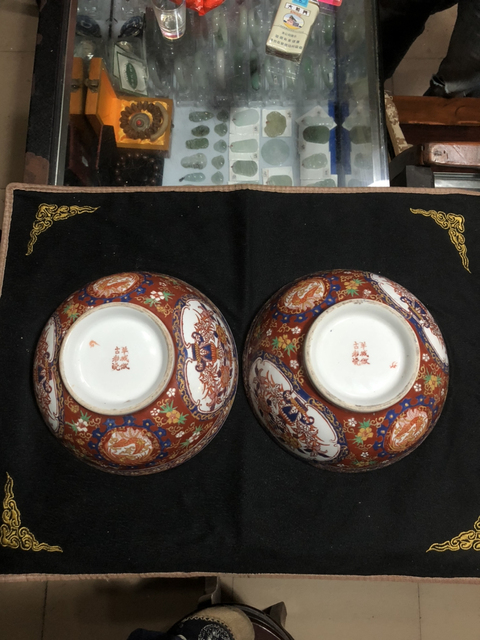 古玩陶瓷民國(guó)粉彩人物碗一對(duì)拍賣(mài)，當(dāng)前價(jià)格1800元