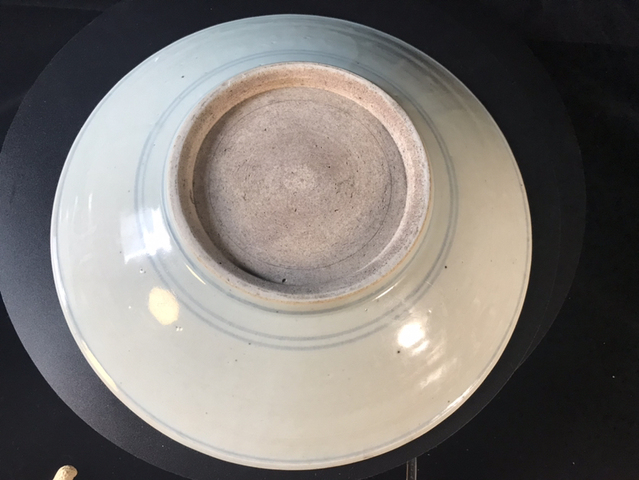 古玩陶瓷明末清初 福在眼前青花盤（域鑒鑒定保真書）拍賣，當前價格1800元