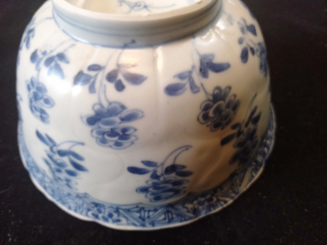 古玩陶瓷康熙青花花卉紋葵口碗（珍品）拍賣，當前價格6800元